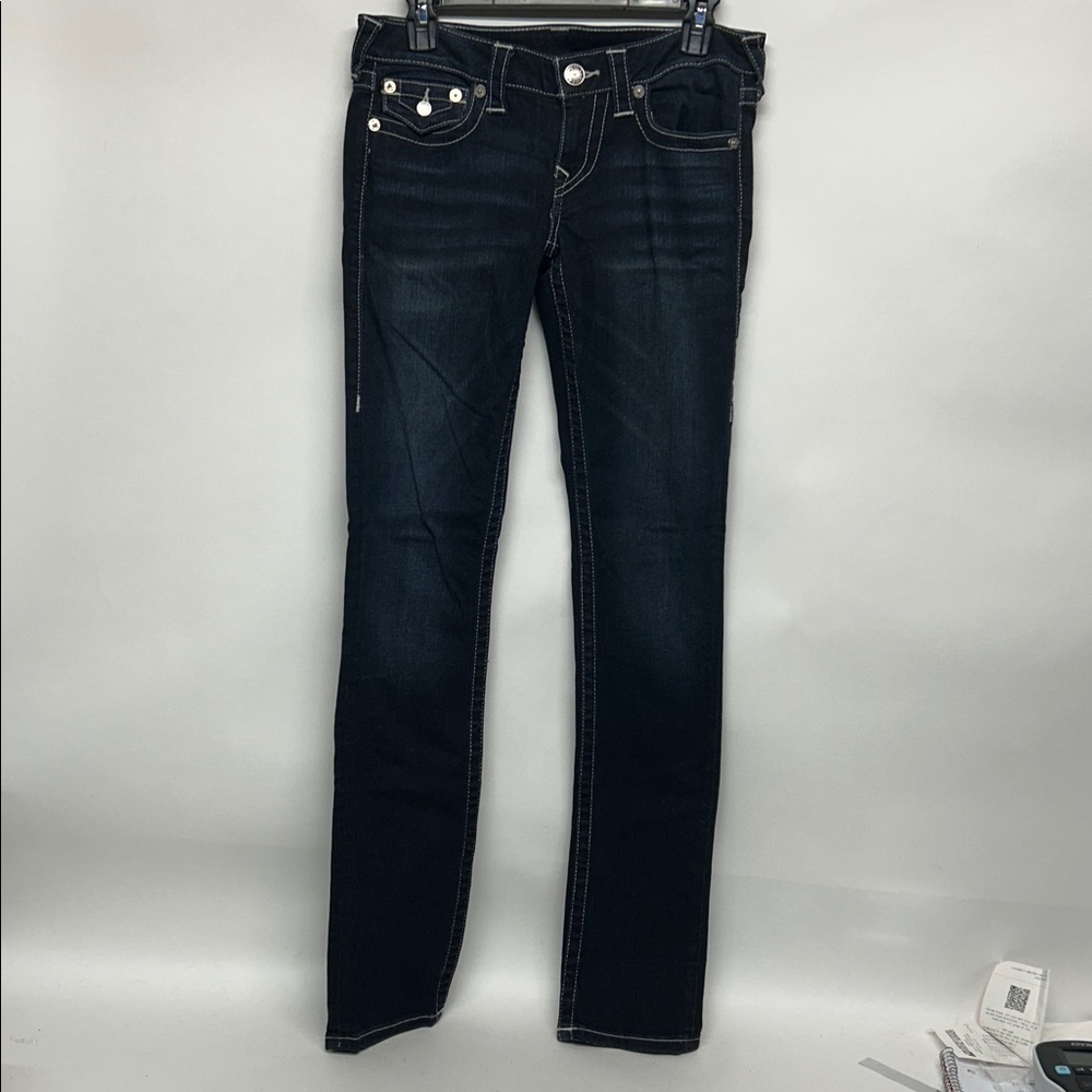 True Religion Dark Blue Denim Jeans size 27 skinny jeans